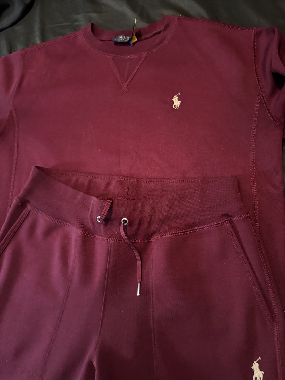 Polo by Ralph Lauren Women's Burgundy Sweatshirt & Sweatpants Set